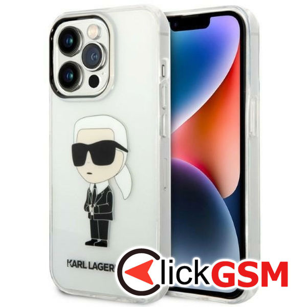 Karl Lagerfeld - Hardcase Transparent (KLHCP14XHNIKTCT) - iPhone 14 Pro Max - Ikonik Karl Lagerfeld