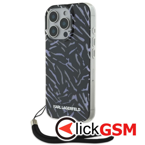 Karl Lagerfeld - Hardcase (KLHCP16XHZBPKCCU) - iPhone 16 Pro Max - Purple Zebra With Cord