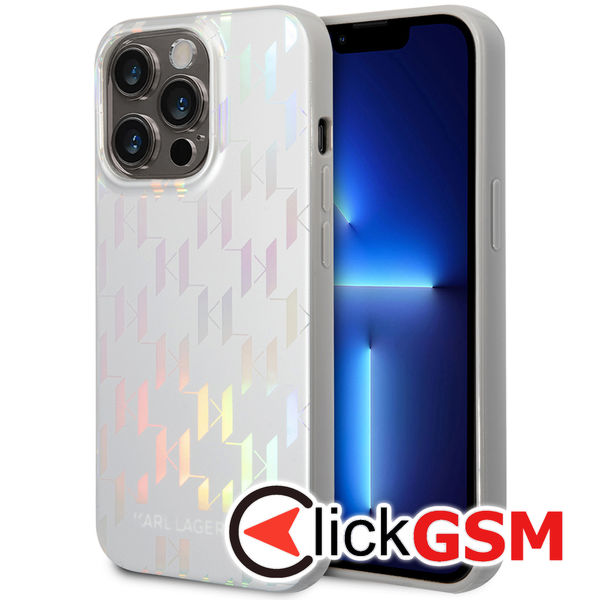Karl Lagerfeld - Hardcase Monogram (KLHCP14XLGMMSV3) - iPhone 14 Pro Max - Iridescent