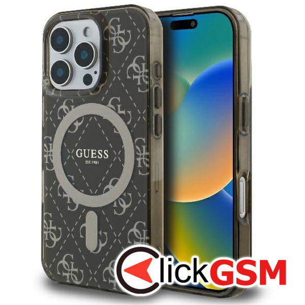 Guess - IML 4G Background MagSafe (GUHMP16LH4DTEW) - iPhone 16 Pro - Brown