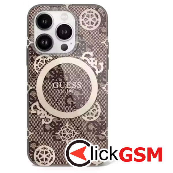 Guess - IML Peony On 4G Background MagSafe (GUHMP16LH4PYEEW) - iPhone 16 Pro - Brown