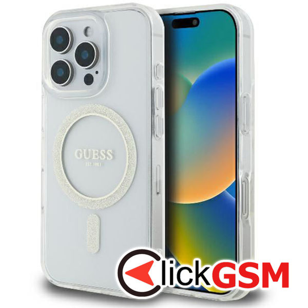 Guess - IML Glitter Circle MagSafe (GUHMP16LHFGERET) - iPhone 16 Pro - Clear