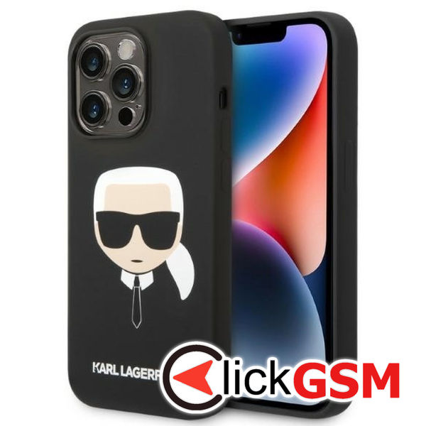 Karl Lagerfeld - Silicone MagSafe (KLHMP14LSLKHBK) - iPhone 14 Pro - Karl`s Head
