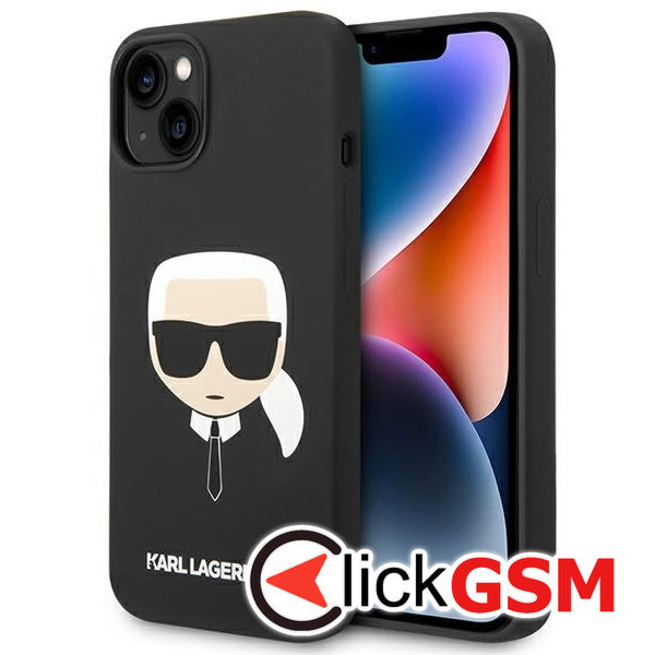Karl Lagerfeld - Silicone MagSafe (KLHMP14MSLKHBK) - iPhone 14 Plus - Karl`s Head