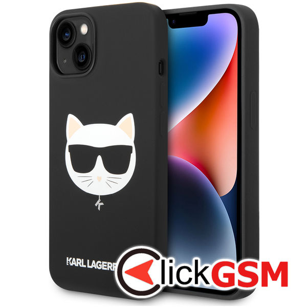 Karl Lagerfeld - Silicone MagSafe (KLHMP14MSLCHBK) - iPhone 14 Plus - Choupette Head