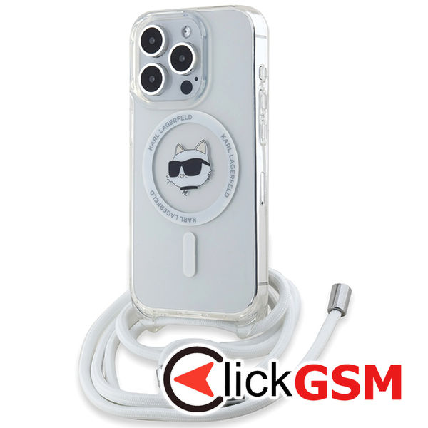 Karl Lagerfeld - IML Crossbody MagSafe (KLHMP14LHCCHNT) - iPhone 14 Pro - Transparent Choupette Head&Cord