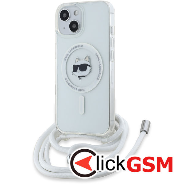 Karl Lagerfeld - IML Crossbody MagSafe (KLHMP14SHCCHNT) - iPhone 14 - Transparent Choupette Head&Cord