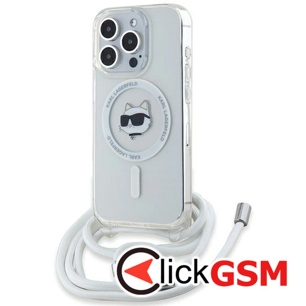 Karl Lagerfeld - IML Crossbody MagSafe (KLHMP14XHCCHNT) - iPhone 14 Pro Max - Transparent Choupette Head&Cord