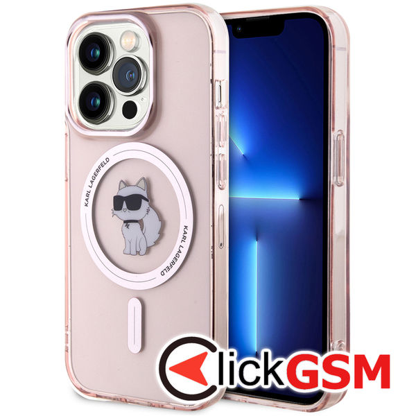 Karl Lagerfeld - IML MagSafe (KLHMP15LHFCCNOP) - iPhone 15 Pro - Pink Choupette