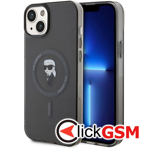 Karl Lagerfeld - IML MagSafe (KLHMP15MHFCKNOK) - iPhone 15 Plus - Black Ikonik