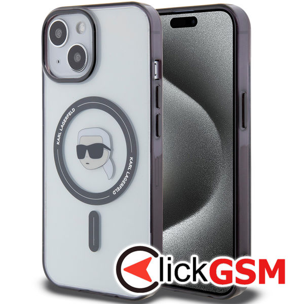 Karl Lagerfeld - IML MagSafe (KLHMP15MHKHNOTK) - iPhone 15 Plus - Transparent Karl`s Head