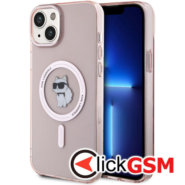 Karl Lagerfeld - IML MagSafe (KLHMP15MHFCCNOP) - iPhone 15 Plus - Pink Choupette