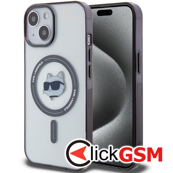 Karl Lagerfeld - IML MagSafe (KLHMP15SHCHNOTK) - iPhone 15 - Transparent Choupette`s Head