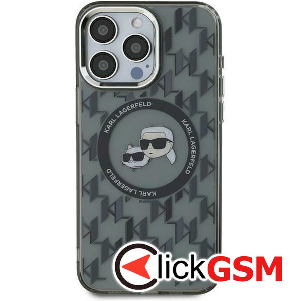 Karl Lagerfeld - IML MagSafe (KLHMP15SHMCKMHK) - iPhone 15 - Monogram Karl&Choupette Head