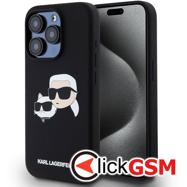 Karl Lagerfeld - Silicone MagSafe (KLHMP15LSKCHPPLK) - iPhone 15 Pro - Karl&Choupette Head