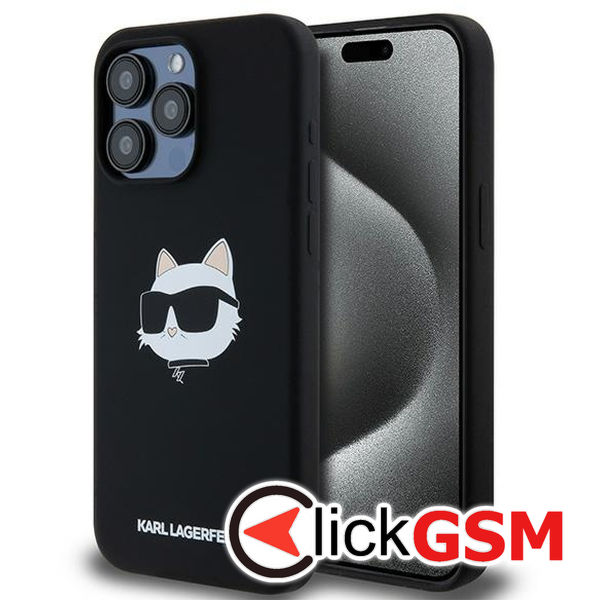 Karl Lagerfeld - Silicone MagSafe (KLHMP15LSCHPPLK) - iPhone 15 Pro - Choupette Head