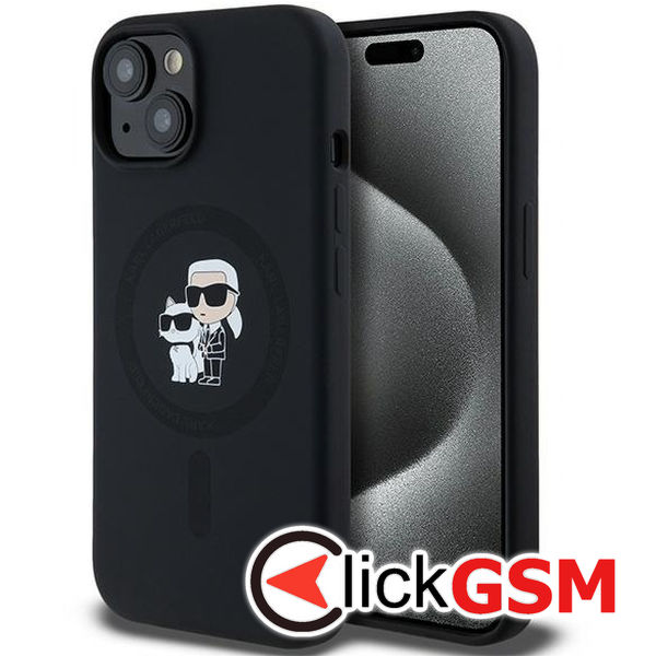 Karl Lagerfeld - Silicone MagSafe (KLHMP15MSCMKCRHK) - iPhone 15 Plus - Karl&Choupette