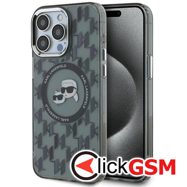Karl Lagerfeld - IML MagSafe (KLHMP15XHMCKMHK) - iPhone 15 Pro Max - Monogram Karl&Choupette Head