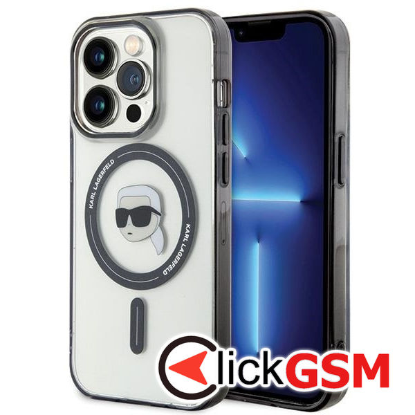 Karl Lagerfeld - IML MagSafe (KLHMP15XHKHNOTK) - iPhone 15 Pro Max - Transparent Karl`s Head
