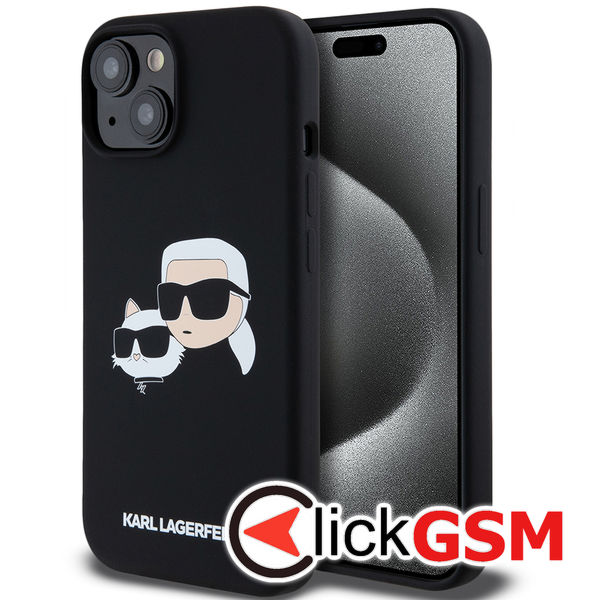 Karl Lagerfeld - Silicone MagSafe (KLHMP15SSKCHPPLK) - iPhone 15 - Karl&Choupette