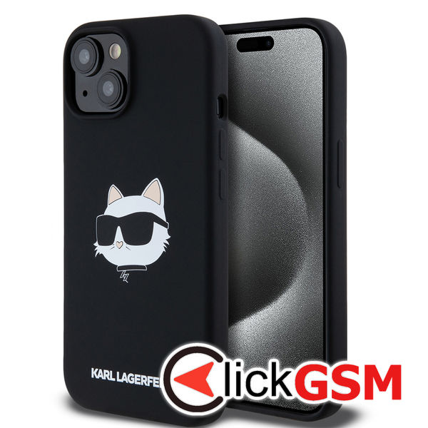 Karl Lagerfeld - Silicone MagSafe (KLHMP15SSCHPPLK) - iPhone 15 - Choupette Head