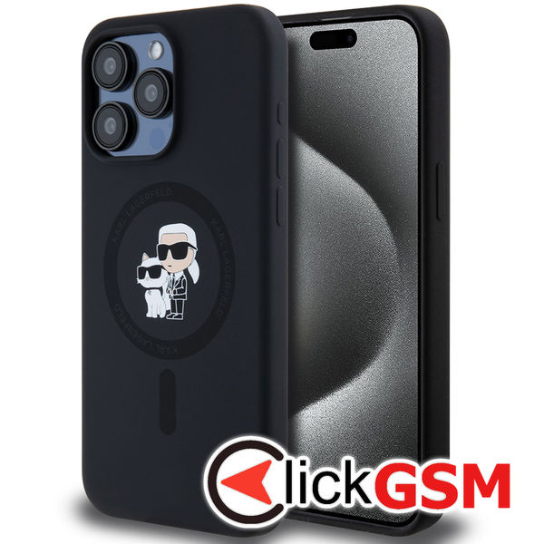 Karl Lagerfeld - Silicone Ring MagSafe (KLHMP15XSCMKCRHK) - iPhone 15 Pro Max - Karl&Choupette