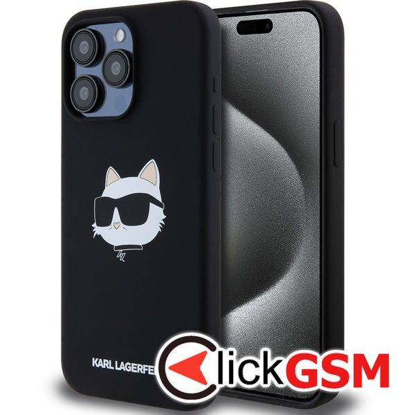 Karl Lagerfeld - Silicone MagSafe (KLHMP15XSCHPPLK) - iPhone 15 Pro Max - Choupette Head