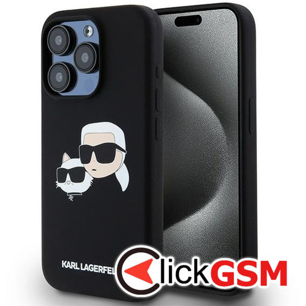 Karl Lagerfeld - Silicone MagSafe (KLHMP15XSKCHPPLK) - iPhone 15 Pro Max - Karl&Choupette