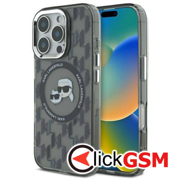 Karl Lagerfeld - IML MagSafe (KLHMP16XHMCKMHK) - iPhone 16 Pro Max - Monogram Karl&Choupette Head