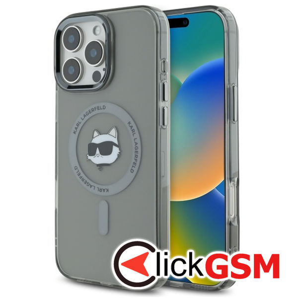 Karl Lagerfeld - IML MagSafe (KLHMP16XHLSCHK) - iPhone 16 Pro Max - Metal Choupette`s Head