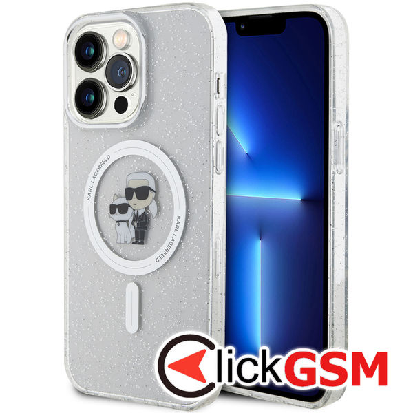Karl Lagerfeld - Glitter MagSafe (KLHMP15XHGKCNOT) - iPhone 15 Pro Max - Transparent Karl&Choupette