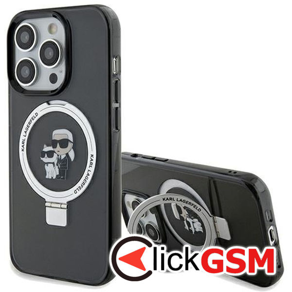 Karl Lagerfeld - Hardcase Ring Stand MagSafe (KLHMP14XHMRSKCK) - iPhone 14 Pro Max - Karl&Choupette