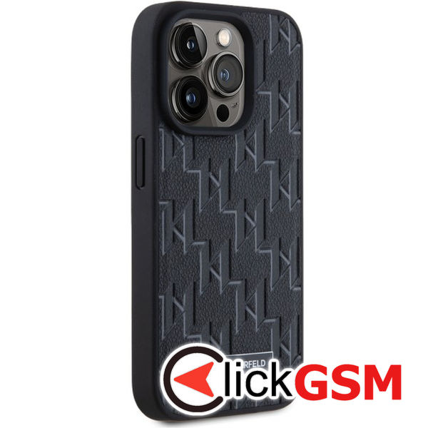 Karl Lagerfeld - Leather MagSafe (KLHMP15LPKHPORPK) - iPhone 15 Pro - Monogram Metal Logo