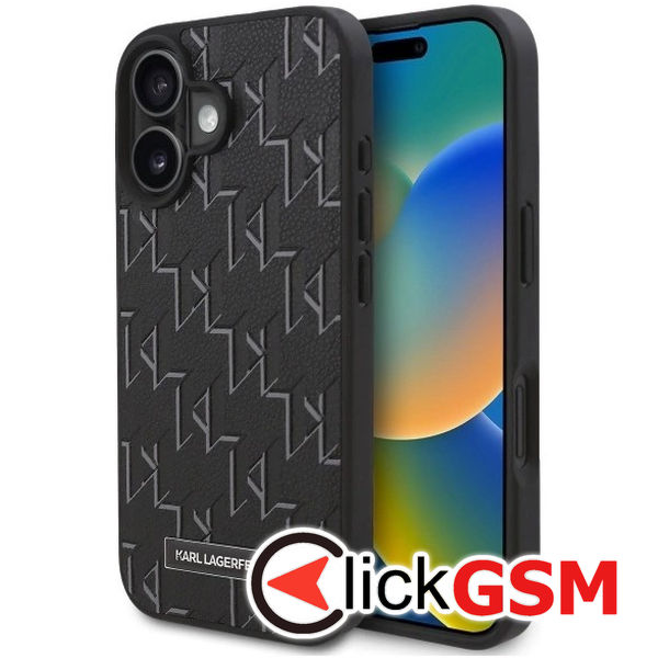 Karl Lagerfeld - Leather MagSafe (KLHMP16SPKHPORPK) - iPhone 16 - Hot Stamp