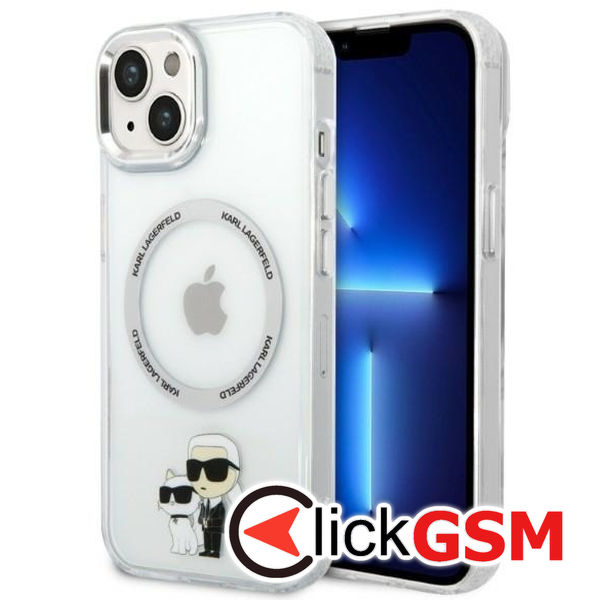 Karl Lagerfeld - Hardcase MagSafe (KLHMP14MHNKCIT) - iPhone 14 Plus - Clear Iconic Karl&Choupette