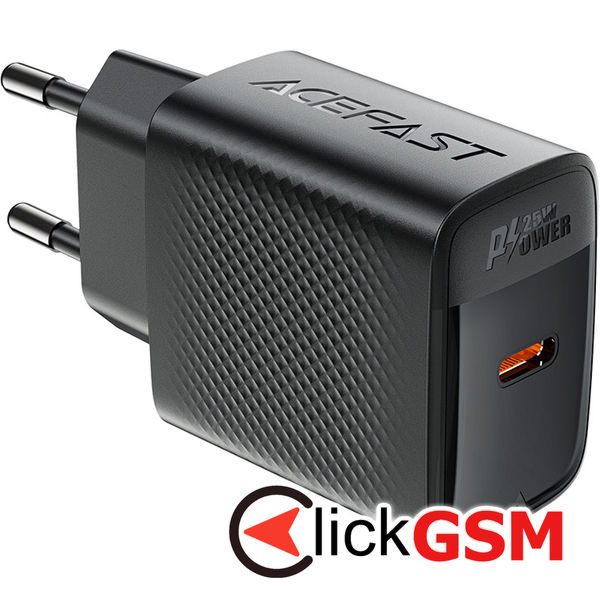 Acefast - Wall charger (A104) - USB-C, PD25W, GaN Technology, Fast Charging Compatibility - Black