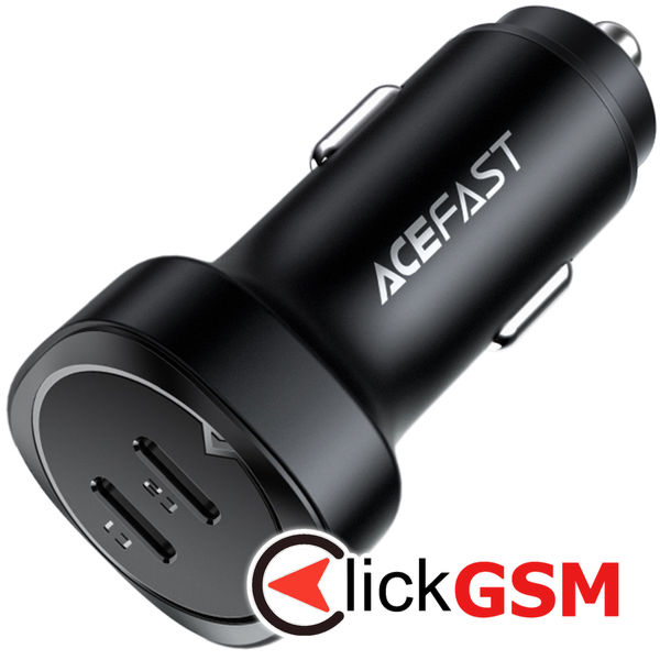Acefast - Car Charger (B2) - 2x Type-C, Dual PD Fast Charging, 72W, Built-in Voltage Regulator Chip - Black