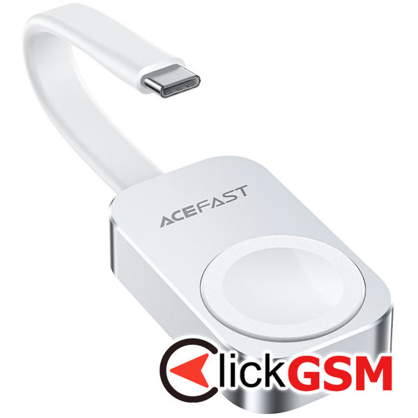 Acefast - SmartWatch Wireless Charger (E21) - for iWatch, 5W, with Type-C Cable, Broad Compatibility, Portable - Silver