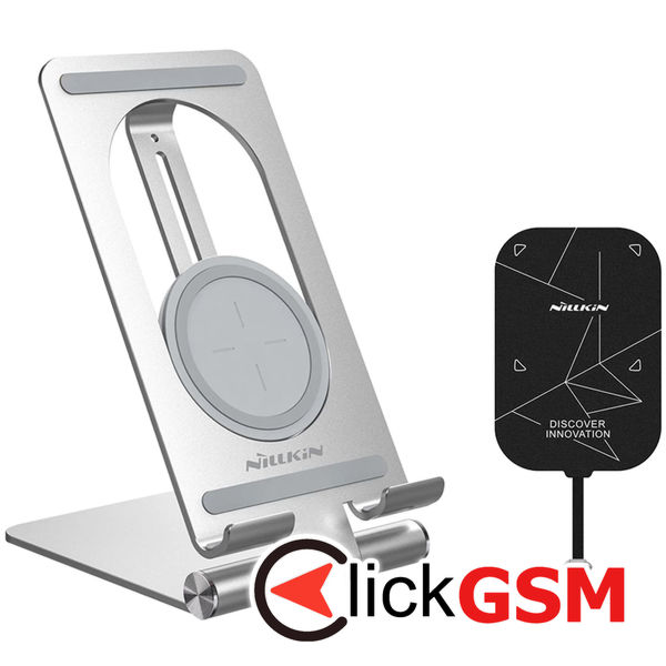 Nillkin - Wireless Charger + Receiver Magic Tags Plus Set - Fast Charging Qi 15W, Type-C Short version - Silver