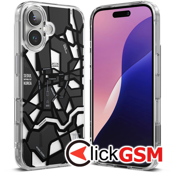 Ringke - Fusion Design - iPhone 16 Plus - Seoul Map Black