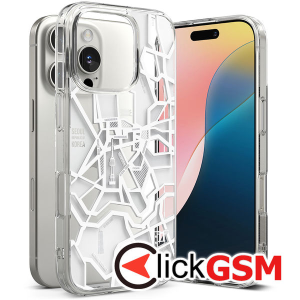 Ringke - Fusion Design - iPhone 16 Pro Max - Seoul Map White