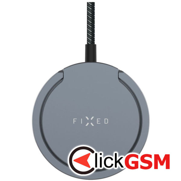 Fixed - Magnetic Wireless Charger (FIXMPADP-GR) - Ring Holder, Universal, MagSafe, Qi2, 15W, USB-C, 1.2m Nylon Cable - Gray