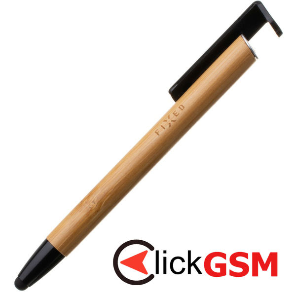 Fixed - Stylus Pen (FIXPEN-BA) - for Phones and Tablets, 3 in 1, Compact Size - Brown