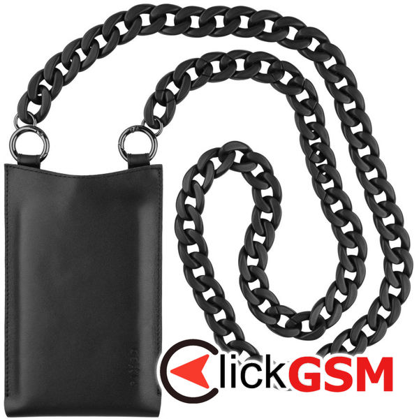 Fixed - Universal Shoulder Bag Venezia Leather (FIXVEN-BK) - for Mobile Phones 7 - Black