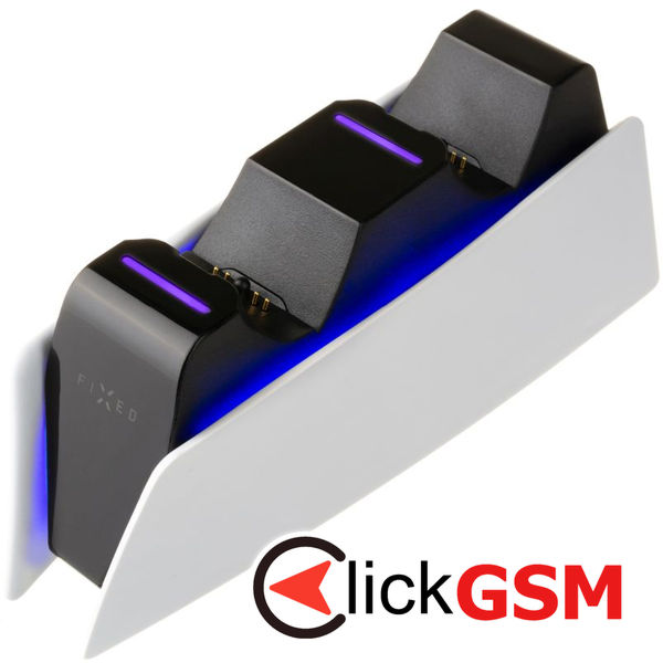 Fixed - Charging Station (FIXPS5-DCC-BW) - for PS5 DualSense Controllers, 2x Docks, Fast Charge, LED, USB-C Port - Black