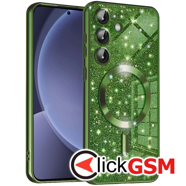 Techsuit - Luxury Glitter MagSafe - Samsung Galaxy S25 - Deep Green