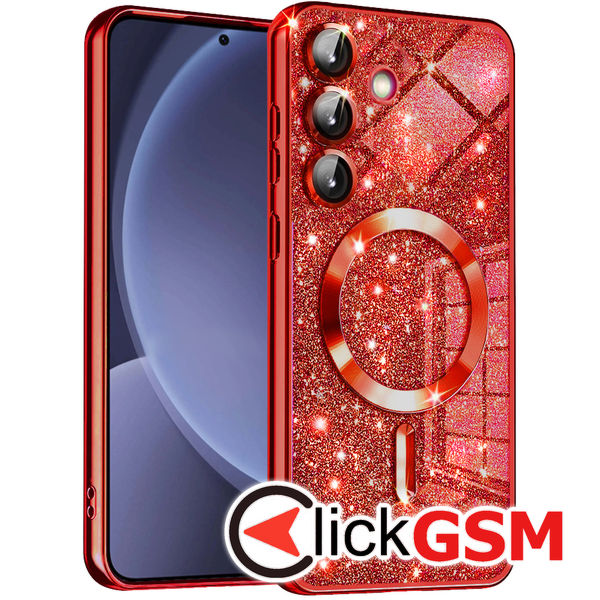 Techsuit - Luxury Glitter MagSafe - Samsung Galaxy S25 Plus - Red