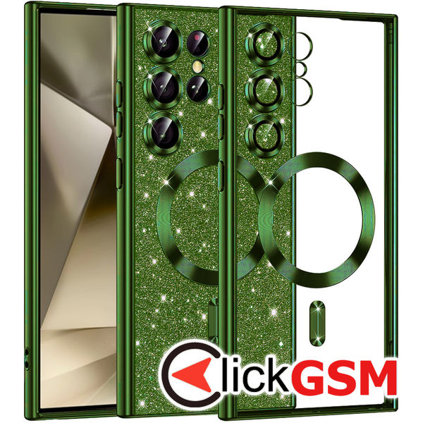 Techsuit - Luxury Glitter MagSafe - Samsung Galaxy S25 Ultra - Deep Green