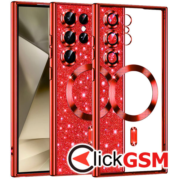 Techsuit - Luxury Glitter MagSafe - Samsung Galaxy S25 Ultra - Red