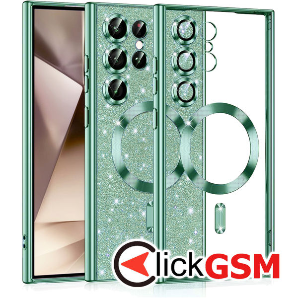Techsuit - Luxury Glitter MagSafe - Samsung Galaxy S25 Ultra - Light Green